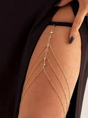 Minimalist Rhinestone Multi-layer Leg Chain