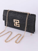 Straw Minimalist Clutch Chain Bag