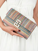 Straw Minimalist Clutch Chain Bag