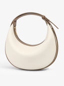 Trendy Contrast Color Crescent-shaped Handbag