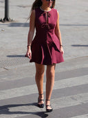 Elegant Bow Triangle Hem Mini Dress
