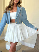Ruffled Hem Mini Skirt