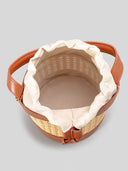 Beach Holiday Hollow Hand-Woven Rattan Drawstring Bucket Bag