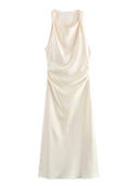 Sleeveless Satin Maxi Dress