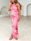 Printed Sleeveless Slim Fit Dress