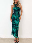 Printed Sleeveless Slim Fit Dress