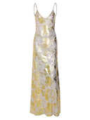 Unique Printed Sling Maxi Dress
