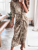 V-neck Pleated Strap Dress