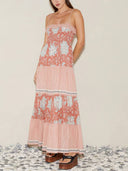 Vacation Style Floral-Print Suspender Dress