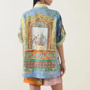 Exquisite Unique Print Button Shorts Two-piece Set