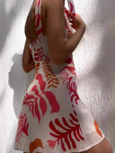 Printed Tie-Strap Mini Dress
