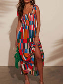 Rainbow Suspender Print Dress