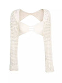 Knitted Long-sleeved Top Hip-hugging Long Skirt  Suit