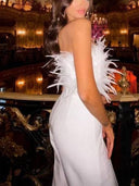 Feather Tube Top Sexy Fashion Jumpsuit
