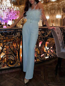 Feather Tube Top Sexy Fashion Jumpsuit