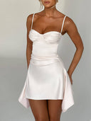 Irregular Strap Mini Dress