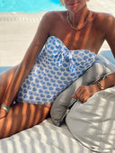 Sweet Heart Print Bowknot One-Piece Swimsuit Set