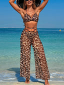 Bikini Wide-Leg Pants Three-Piece Set