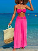 Bikini Wide Leg Pants Beach Three-Piece Set