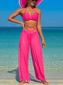Bikini Wide-Leg Pants Three-Piece Set