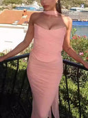 Tube Top High Waist Skirt Set