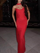 Tube Top High Waist Skirt Set