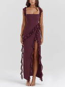 Mulberry Ruffle Maxi Dress