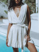 Waist Tie Mini Dress