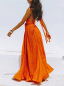 Large Swing Backless Strap Dress