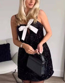 Bow Strap Short Dress