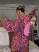 Sequined Tie-back Dress