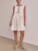 Casual V-neck Tie-strap Sleeveless Mini Dress