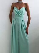 Suspender Tight Waist Straight Mopping Minimalist Jumpsuit