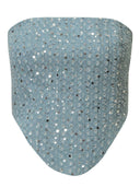 Denim Sequined Tube Top Wide-leg Pants Suit