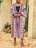 Beach Sun Protection Printed Cardigan Bikini Cover Up