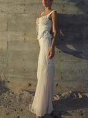 Lace Top High Waist Fishtail Dress Suit