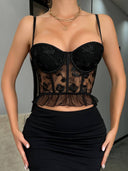 Flower Embroidery Mesh Fishbone Sling