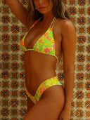 Beach Sexy Floral Print Halter Neck Bikini Swimsuit