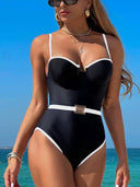 Contrast Color One-piece Swimsuit