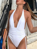 Deep V Strap One-piece Swimsuit