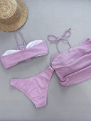 Three-dimensional Flower Bikini Three-piece set