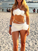Three-dimensional Flower Bikini Three-piece set