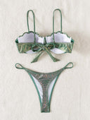 Sexy Shell Coated Shiny Bikini Set