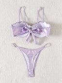 Sexy Shell Coated Shiny Bikini Set