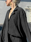 Textured Loose Casual Suit