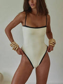 Contrast Color One-Piece Swimsuit