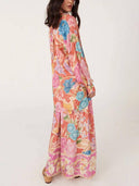 Satin Unique Casual Floral Print Elastic Waistband Pocket Wide Leg Pants