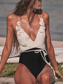 Three-Dimensional Flower One-Piece Swimsuit