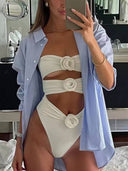 Three-dimensional Flower One-piece Swimsuit
