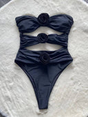 Three-dimensional Flower One-piece Swimsuit